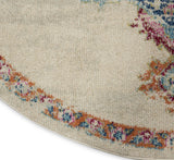 Nourison Passion Transitional Bohemian Grey/Multi 5'3" x Round Area Rug (5' Round)