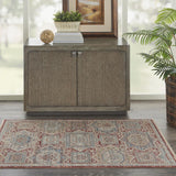 Nourison Enchanting Home Farmhouse & Country Blue/Brick 3' x 5' Area -Rug, Easy -Cleaning, Non Shedding, Bed Room, Living Room, Dining Room, Kitchen (3x5)