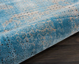 Nourison Karma Vintage Damask Blue 2'2" x 3'9" Area Rug, Easy Cleaning, Non Shedding, Bed Room, Living Room, Dining Room, Kitchen (2x4)