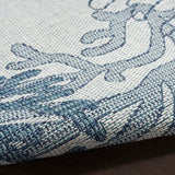 Nourison Garden Oasis Indoor/Outdoor Blue 5' x 7' Area Rug, Easy Cleaning, Non-Shedding, Bed Room, Living Room, Dining Room, Backyard, Deck, Patio (5x7)