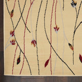 Nourison Grafix Cream 3'9" x 5'9" Area Rug, Modern, Botanical , Bed Room, Living Room, Dining Room, Kitchen, Easy Clean, Non Shedding, (4' x 6')