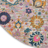 Nourison Passion Silver 5'3" x Round Area -Rug, Boho, Moroccan, Bed Room, Living Room, Dining Room, Kitchen, Easy -Cleaning, Non Shedding, (5' Round)