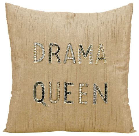 Mina Victory by Nourison Mina Victory DRAMA QUEEN CHAMPAGNE Decorative Pillow by Nourison, 18" x 18"