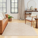Nourison Essentials Indoor/Outdoor Ivory Beige 4' x 6' Area Rug, Easy Cleaning, Non Shedding, Bed Room, Living Room, Dining Room, Backyard, Deck, Patio (4x6)