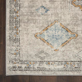 Nourison Concerto Moroccan Ivory/Grey/Blue 5'3" x 7'3" Area-Rug, Easy-Cleaning, Non Shedding, Bed Room, Living Room, Dining Room, Kitchen (5x7)