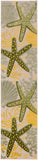 Nourison Aloha Indoor/Outdoor Green Yellow 2' x 6' Area Rug, Easy Cleaning, Non Shedding, Bed Room, Living Room, Dining Room, Backyard, Patio, Deck (2x6)