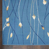 Nourison Grafix Light Blue 3' x 5' Area -Rug, Modern, Botanical , Bed Room, Living Room, Dining Room, Kitchen, Easy -Cleaning, Non Shedding (3x5)