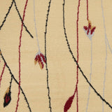 Nourison Grafix Cream 3'9" x 5'9" Area Rug, Modern, Botanical , Bed Room, Living Room, Dining Room, Kitchen, Easy Clean, Non Shedding, (4' x 6')