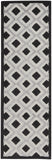 Nourison Aloha Geometric Indoor/Outdoor Black White 2' x 6' Area Rug, (6' Runner)