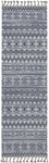 Nourison Asilah Light/Blue/Charcoal 2'2" x 8'2" Area Rug, Modern, Moroccan, Easy Cleaning, Non Shedding, Bed Room, Living Room, Dining Room, Kitchen, (8' x Runner)