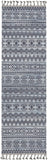 Nourison Asilah Light/Blue/Charcoal 2'2" x 8'2" Area Rug, Modern, Moroccan, Easy Cleaning, Non Shedding, Bed Room, Living Room, Dining Room, Kitchen, (8' x Runner)