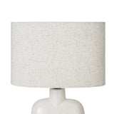 Nourison 17" Off-White Speckled Ceramic Table Lamp for Bedroom, Living Room, Console, Entryway