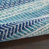 Nourison Passion Bohemian Navy Blue 5'3" x Round Area -rug, Easy -cleaning, Non Shedding, Bed Room, Living Room, Dining Room, Kitchen (5 Round)