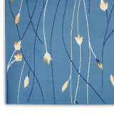 Nourison Grafix Light Blue 3'9" x 5'9" Area Rug, Modern, Botanical , Bed Room, Living Room, Dining Room, Kitchen, Easy Clean, Non Shedding, (4' x 6')