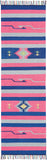 Nourison Baja Tribal Pink/Blue 2'3" x 7'6" Area -rug, Easy -cleaning, Non Shedding, Bed Room, Living Room, Dining Room, Kitchen (2x7)