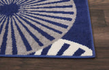 Nourison Grafix Contemporary Navy 2'3" x 7'6" Area Rug, Easy Clean, Non Shedding, Bed Room, Living Room, Dining Room, Kitchen (2x7)