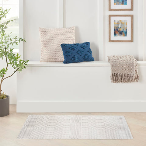 Nourison Astra Machine Washable Moroccan Ivory 4' x 6' Area -Rug, Easy -Cleaning, Non Shedding, Bed Room, Living Room, Dining Room, Kitchen (4x6)