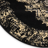 Nourison Grafix Traditional Black 5'3" x Round Area Rug, Easy Clean, Non Shedding, Bed Room, Living Room, Dining Room, Kitchen (5 Round)