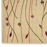 Nourison Grafix Cream 3'9" x 5'9" Area Rug, Modern, Botanical , Bed Room, Living Room, Dining Room, Kitchen, Easy Clean, Non Shedding, (4' x 6')