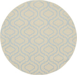 Nourison Jubilant Trellis Ivory/Blue 5'3" x Round Area -Rug, Easy -Cleaning, Non Shedding, Bed Room, Living Room, Dining Room, Kitchen (5 Round)