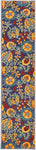 Nourison Aloha Indoor/Outdoor Navy Multicolor 2'3" x 8' Area Rug, Easy Cleaning, Non Shedding, Bed Room, Living Room, Dining Room, Backyard, Deck, Patio (2x8)