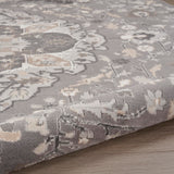 Nourison Elation Transitional Grey 5'3" x Round Area -Rug, Easy -Cleaning, Non Shedding, Bed Room, Living Room, Dining Room, Kitchen (5 Round)