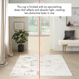 Nourison Glam Geometric Ivory/Multi 2'3" x 7'6" Area Rug, Easy Clean, Non Shedding, Bed Room, Living Room, Dining Room, Kitchen (2x8)