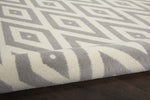 Nourison Grafix Geometric White/Grey 6' x 9' Area -rug, Easy -cleaning, Non Shedding, Bed Room, Living Room, Dining Room, Kitchen (6x9)