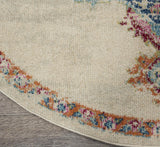 Nourison Passion Transitional Bohemian Grey/Multi 5'3" x Round Area Rug (5' Round)