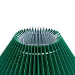 Nourison 13" Green Ceramic Round Lamp with Pleated Shade for Bedroom, Living Room, Console, Entryway