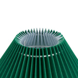 Nourison 13" Green Ceramic Round Lamp with Pleated Shade for Bedroom, Living Room, Console, Entryway