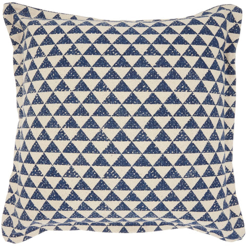 Mina Victory Life Styles Printed Triangles Indigo 20" X 20" Throw Pillow