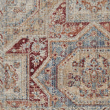 Nourison Enchanting Home Farmhouse & Country Blue/Brick 3' x 5' Area -Rug, Easy -Cleaning, Non Shedding, Bed Room, Living Room, Dining Room, Kitchen (3x5)