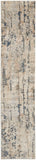 Nourison Concerto Abstract Beige Grey 2'2" x 6' Area -Rug, Easy -Cleaning, Non Shedding, Bed Room, Living Room, Dining Room, Kitchen (2x6)