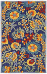Nourison Aloha Indoor/Outdoor Navy Multicolor 2'8" x 4' Area Rug, Easy Cleaning, Non Shedding, Bed Room, Living Room, Dining Room, Backyard, Deck, Patio (3x4)