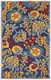 Nourison Aloha Indoor/Outdoor Navy Multicolor 2'8" x 4' Area Rug, Easy Cleaning, Non Shedding, Bed Room, Living Room, Dining Room, Backyard, Deck, Patio (3x4)