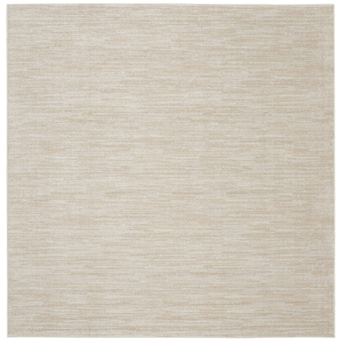 Nourison Essentials Indoor/Outdoor Ivory Beige 5' x Square Area Rug, Easy Cleaning, Non Shedding, Bed Room, Living Room, Dining Room, Backyard, Deck, Patio (5 Square)