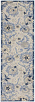 Nourison Aloha 8' Runner Blue Gray Fabric Farmhouse Area Rug (8' Runner)