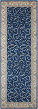 Nourison Somerset Traditional Navy 2' x 5'9" Area-Rug, Easy-Cleaning, Non Shedding, Bed Room, Living Room, Dining Room, Kitchen (2x6)