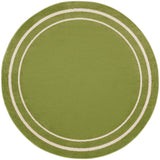 Nourison Essentials 4' x Round Green Ivory Contemporary Indoor/Outdoor Rug