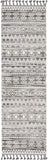Nourison Asilah Grey/Ivory 2'2" x 8'2" Area Rug, Modern, Moroccan, Easy Cleaning, Non Shedding, Bed Room, Living Room, Dining Room, Kitchen, (8' x Runner)
