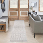 Nourison Astra Machine Washable Moroccan Ivory 2'2" x 10' Area -Rug, Easy -Cleaning, Non Shedding, Bed Room, Living Room, Dining Room, Kitchen (2x10)