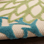 Nourison Aloha Indoor/Outdoor Green Multicolor 2' x 6' Area Rug, Easy Cleaning, Non-Shedding, Bed Room, Living Room, Dining Room, Backyard, Patio, Deck (2x6)