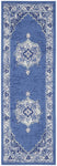 Nourison Whimsicle Traditional Navy 2' x 6' Area Rug, Easy Cleaning, Non Shedding, Bed Room, Living Room, Dining Room, Kitchen (2x6)