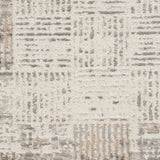 Nourison Elation Abstract Ivory Grey 2'3" x 7'6" Area -Rug, Easy -Cleaning, Non Shedding, Bed Room, Living Room, Dining Room, Kitchen (2x7)