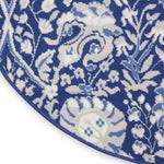 Nourison Whimsicle Traditional Navy Multicolor 5' x Round Area Rug, Easy Cleaning, Non Shedding, Bed Room, Living Room, Dining Room, Kitchen (5 Round)