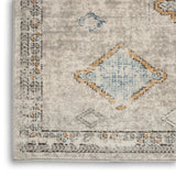 Nourison Concerto Moroccan Ivory/Grey/Blue 5'3" x 7'3" Area-Rug, Easy-Cleaning, Non Shedding, Bed Room, Living Room, Dining Room, Kitchen (5x7)