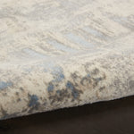 Nourison Solace Modern Ivory/Grey/Blue 2'3" x 7'3" Area Rug, Easy Cleaning, Non Shedding, Bed Room, Living Room, Dining Room, Kitchen, (7' Runner)