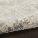 Nourison Solace Modern Ivory/Grey/Blue 2'3" x 7'3" Area Rug, Easy Cleaning, Non Shedding, Bed Room, Living Room, Dining Room, Kitchen, (7' Runner)