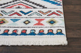 Nourison Tribal Decor Tribal White 2'2'' x 7'9'' Area-Rug, Easy-Cleaning, Non Shedding, Bed Room, Living Room, Dining Room, Kitchen (2x8)